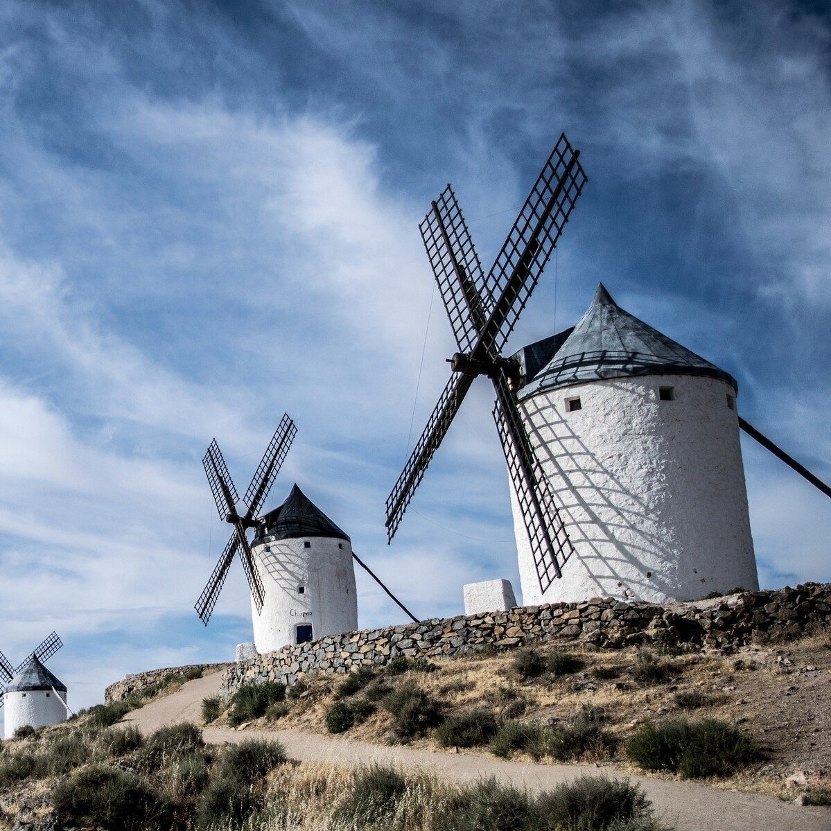 Windmills in the Toledo area. Photo by javierAlamo on Pixabay