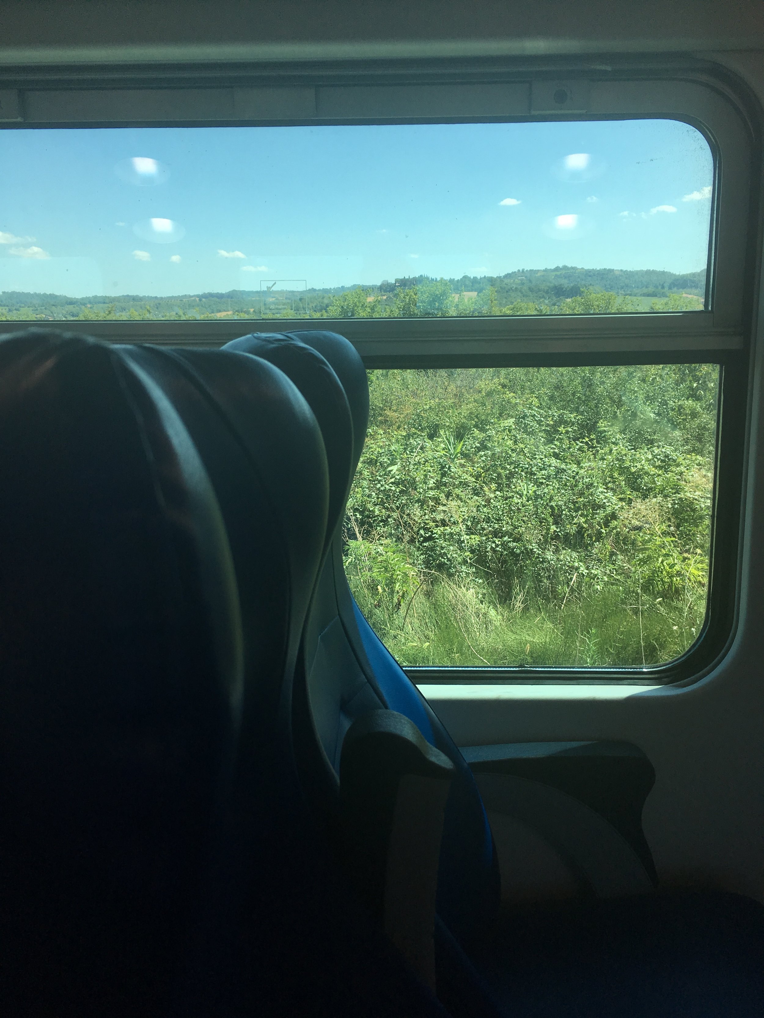 Recent train travel through Tuscany.