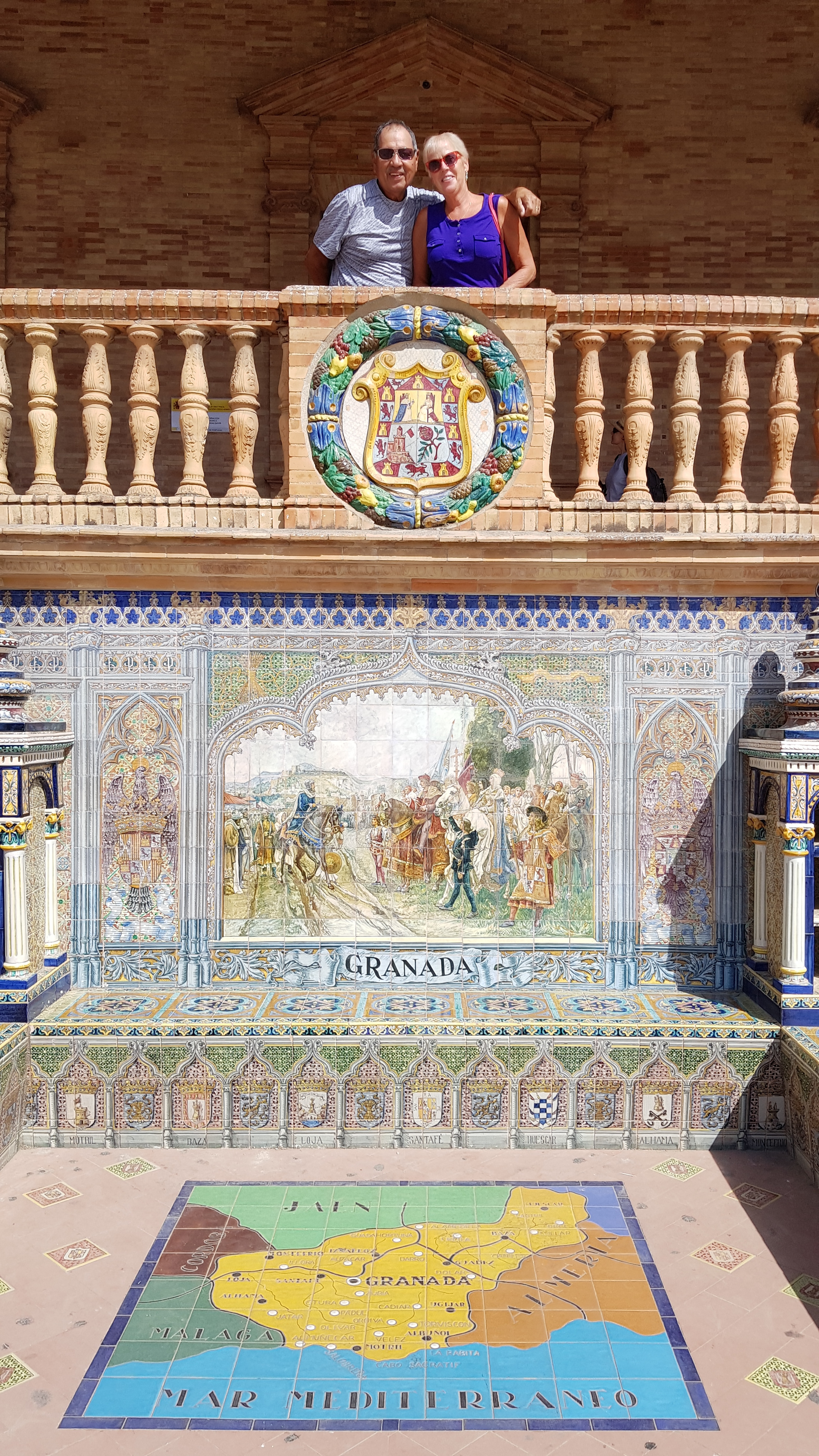 The Granada tiles at the Plaza de España.