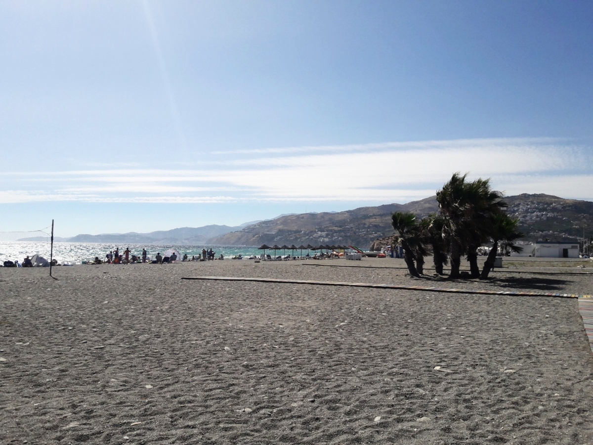 Although the sand is rockier, the views are still lovely along the Granada coast. (Pictured: Salobreña)