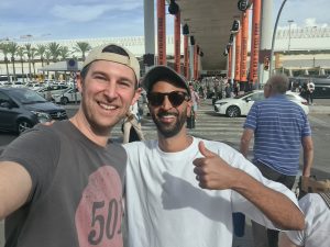 Ross (on the right) with a friend in Spain
